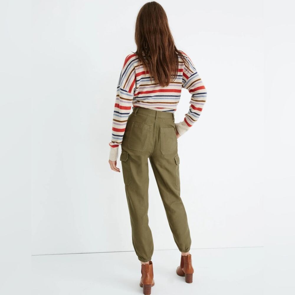 Madewell High-Rise Cargo Fatigue Pants Distant Surplus Green Utility Joggers‎ 26 - Picture 2 of 9